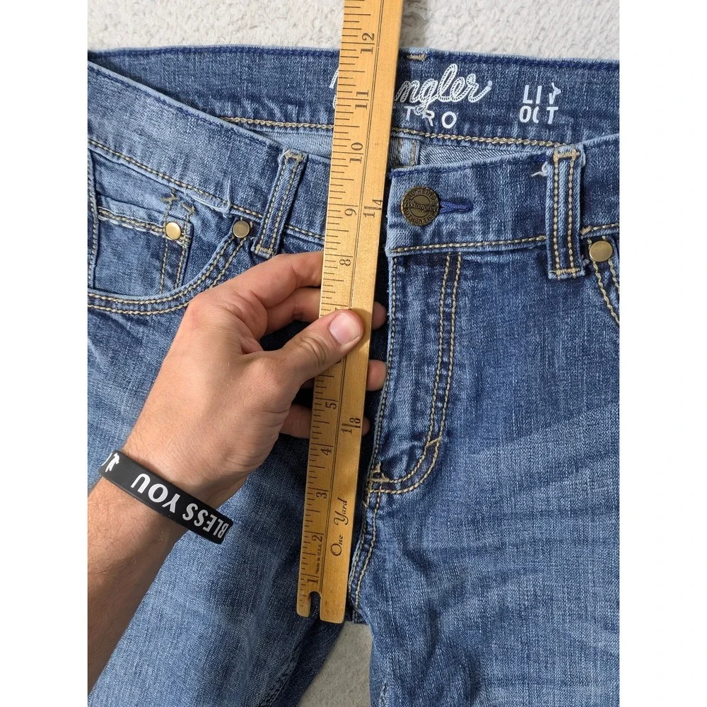 Wrangler Retro Jeans Mens‎ 34x32 Blue Stretch Slim Straight WLT77LY